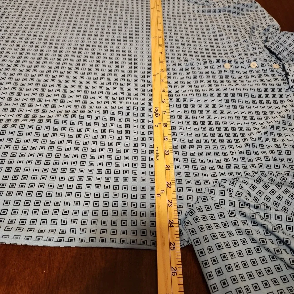 RLX Ralph Lauren Polo Shirt Men's XL Blue‎ Geometric Golf Performance Wicking